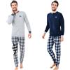 Il Granchio Pigiama Uomo Invernale in Caldo Jacquard Pigiama Uomo Felpato Diverse Fantasie (4011 Blu, XXL)