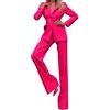 HEONSATI Completo Tailleur Donna Elegante Curvy Completi Due Pezzi Blazer a Maniche Lunghe Risvolto e Pantalone Offerte Tute da Cerimonia Invernale Casual Abito Donne Lavoro per Business e Matrimoni