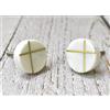 ARTISNO Pomello Rotondo in Marmo e Ottone, Pomello Moderno per Armadio, Hardware Decorativo, Hardware per Mobili, Maniglie per Armadio, Maniglia per Comò, Bianco, Set-6