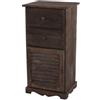 Mendler Comodino cassettiera Shabby Vintage Legno paulonia cassetti sportello 32x40x81cm Marrone