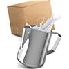 Lambda Coffee Bricco per latte acciaio inox lucido 600 ml | bricco per schiuma di latte, latte art, Bollitore latte | tazza con beccuccio per latte | Caraffa per il latte | bricco latte professionale