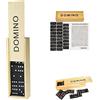 D.A.Y. Republic Classico gioco di domino retrò, set tradizionale in valigetta di legno, giocattolo educativo di dimensioni da viaggio, 28 pezzi (Domino in scatola di legno)