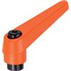 Halder 24400.0411 regolabile Leva morsetto, Arancione, D1 = 22 mm/D2 = M8