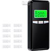 Hoonyer Etilometro Portatile Certificato, Altamente Preciso Alcol Test con Display LCD Blu,Ideale per Uso Domestico e Feste, con 10 Boccagli Inclusi