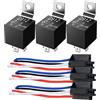 GUUZI 3 Pack 24V 40 Amp Relè Auto DC 4 Pin SPST e Cablaggio - Kit Relè Fili di Rame per Lmpieghi Gravosi per Camion Automobilistico Furgone Moto Barca