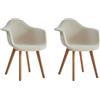 GrandCA HOME Set di 2 sedie per sala da pranzo, stile nordico, poltroncina patchwork, sedia da cucina, ufficio, Beige