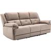 Vente-unique-Divano relax elettrico 3 posti in Tessuto Tortora - DOLENE