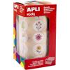 APLI Kids 19717 - Rotolo di gometscon a tema fiori selvatici, adesivi con adesivo permanente, 900 adesivi di fiori, ideale per scuole/asili o officine per bambini.