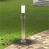 Paletto da giardino con Doppia Presa Corrente 80cm Acciaio Inox E27