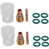 Echwave 14 pz/set # 12 vetro ciotola kit stubby pinze di serraggio corpo gas lente Wig saldatura per -9/20/25 accessori di saldatura