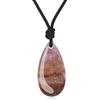 COAI Collana da Donna in Agata con Striature Viola Ametista, Collana con Ciondolo Goccia