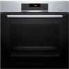 Bosch HRG532BS3 Serie 4, Forno con vapore da incasso, Display LED Touch, Funzione Air Fry, EcoClean, 15 programmi automatici, Acciaio, 60 x 60 cm