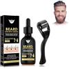 Utapossin Roller Per La Crescita Della Barba + Siero Per La Crescita Della Barba, Olio da Barba, Beard Growth, Kit per la Crescita della Barba, per una Rapida Crescita e Ispessimento della Barba