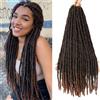 SOKU Lunga Linea Retta Falsi Locs 5 Pacchetti/Lotto Dreadlocks 45cm Uncinetto Trecce Dolce Ombre Marrone Locs Intrecciatura Estensioni Dei Capelli Dreadlocks Sintetici