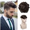 Silk-co Toupee Uomo Capelli Veri #2 Marrone Scuro Remy Human Hair Topper 20 * 25cm Extension Capelli Indiani Toupet Parrucca Corta - Base: PU+Silk