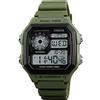 TONSHEN Orologi da Polso Uomo e Donna Impermeabile 50M Plastica Cassa e Gomma Cinturino Fashion Outdoor Sportvio Digitale Militare Tattico Elettronico Orologio Doppio Tempo (Verde)