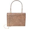 QUEEN HELENA Borsa Piccola Elegante con Manico Rigido Borsetta con Strass Brillantini Donna SS607 (Oro, Taglia Unica)