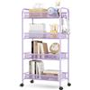 Urackify Carrello cucina 4 livelli, viola | Cestino rete traspirante, Ganci laterali, Bagno, Cucina, Lavanderia