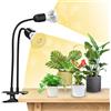 SANSI Doppia Testa Coltiva La Luce 20W Spettro Completo Intensivo 360° Clip a Collo di Cigno Per Pianta Da Interno Coltiva La Serra Da Giardino Con 2 Lampadine E27 Per La Crescita Delle Piante