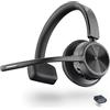 Poly Voyager 4310 UC, Cuffia Monoaurale Senza Filo, Connessione Bluetooth e USB-C BT700, Cancellazione Rumore, Cuscinetto in Similpelle, Autonomia 24 Ore, Compatibile con Windows 10 e macOS, Nero