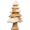 SHATCHI Golden Figures - Centrotavola natalizio con Babbo Natale, renna, gnomo, decorazione per la casa, per feste di Natale, decorazione per finestre, oro, albero da 32 cm