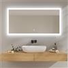EMKE Specchio Bagno LED 120x60 cm, Specchio con Illuminazione Bianco Freddo, Specchio da Parete con Interruttore Touch, IP44, Risparmio energetico, Specchio Luminoso