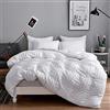 SeventhStitch The Art of Fine Living Seersucker - Copripiumino con federe in 100% cotone, 200 fili, colore: bianco, argento, antracite, rosa | grigio | grigio