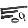 SEBSON Fascetta per Cavi riutilizzabili nera, Set di 50 - larghezza 12mm; lunghezza 25cm/ 15cm/ 10cm - Fascette a Strappo regolabili, Tessuto