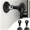 WALLFID Fermaporta magnetici in silicone, magnete potente da 2 pezzi facile da installare, adattabile alla maniglia della porta, tampone silenzioso anticollisione, nessuna perforazione (Nero)