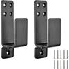 Jadin Staffe per Mensole, Angolari Metallo per Legno, 2Pcs U a Forma di Ferro Bar Sicurezza Porta Staffe con 10 Viti M5, Per Casa Fienile Capannone Garage Gate Rinforzo Porta (14 x 5 cm, Nero)