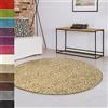 casa pura Tappeto da soggiorno rotondo, diametro 120 cm, beige, morbido e soffice, Shaggy a pelo lungo, per camera da letto, corridoio, cameretta dei bambini, corridoio, con fondo antiscivolo