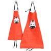 Lindong - Grembiule da cucina con tasca, per adulti e bambini, impermeabile, in cotone, Orangerot Zebra, Kinder Größe (nur 1 Stück)