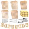 FIHODONE 81 accessori per candy bar, contiene 60 sacchetti per caramelle e 4 pinze da zucchero, 2 palette per ghiaccio e 60 adesivi, set di accessori per caramelle per matrimoni, compleanni, feste, set