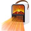 FainFun Mini Termoventilatore Ceramicoe, Mini Stufetta Elettrica Ceramica 1000W, Design antiribaltamento, Stufetta Elettrica Basso Consumo Portatile per Soggiorno, Camera da Letto, Scrivania(Fiamma)
