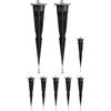 ledscom.de 8 picchetti da giardino per lampade da giardino, neri, 17 cm, 45 mm ⌀