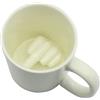 Biigming Tazza da Caffè in Ceramica con disegni 3D interni Regalo, Tazze divertenti novità dito medio ceramica latte tazze di caffè bianco 350ml