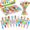 TicKiddos Gadget Compleanno, 48 Pezzi, 24 Penne Multicolore + 24 Matite Colorate, Regalo Festa Bambini