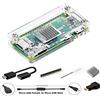 GeeekPi per Raspberry Pi Zero/Zero W Case, 7 in 1 Basic Starter Kit con cassa acrilica Raspberry Pi Zero, 20Pin GPIO Header, OTG Cable, Switch Cable, adattatore HDMI, dissipatore e cacciavite (Clear)