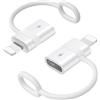 MoKo Adattatore da USB C a Lightning con Ricarica Veloce PD 36W, Adattatore da USB-C Femmina a Lightning Maschio per iPhone 14/13/12/11/iPad/iPod/AirPods, non per audio/OTG, Bianco