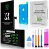 GOLDWANGWANG Batteria per iPhone X, 3300mAh Alta Capacità, Compatibile con A1865 A1901 A1902, 0 Cicli, Kit di Riparazione Completo, Certificato CE/RoHS/FCC
