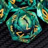 ARUOHHA DND Dadi in Resina Beholder's Dragon Eye Con Liquid Core, Set D e D Con Confezione Regalo, Verdi Con Bordi Affilati per Dungeons e Dragons, Poliedrici D20 D12, Ly01-Verde