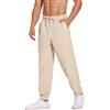 COOFANDY Pantaloni da Uomo Estivi Casual Pantaloni in Lino da Spiaggia Pantaloni con Coulisse con Tasche Beige M