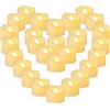 Yakpo Confezione da 36 lumini da 3,8 x 3 cm, funzionamento a batteria, senza fiamma, a LED, candele votive finte, tremolanti per esterni, per matrimoni, Halloween, decorazioni natalizie