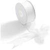 CHUQING Nastro Regalo Nastro di Chiffon Bianco Nastri Decorativi Bianchi per Confezioni Regalo, Matrimonio, Cucito, Fascia per Capelli, Nastri Larghi 38 mm, 23 m