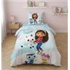 Jerry Fabrics Parure da letto Gabby e la casa magica, copripiumino reversibile 140 x 200 cm + federa 65 x 65 cm, con pandy zampe, bambino scatola, navy e fata minette