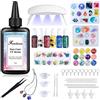 Frenshion 100g UV resina con 116Pcs gioielli che fanno accessori Kit, pigmento di colore, UV resina Starter Kit per gioielli che fanno con luce