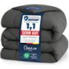 CozyLux Piumino Letto Singolo 140x200 cm per 4 Stagioni, Piumone in Microfibra 300 g/m², Oeko-Tex 100, Trapunta Invernale con quattro occhielli, Lavabile in Lavatrice, 200x140, Grigio
