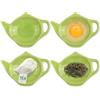 SCSpecial Set di 4 porta bustine di tè a forma di teiera Verde in Ceramica