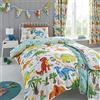 Happy Linen Company Set Copripiumino - Double Face con Fantasia graziosi Dinosauri - per Lettino