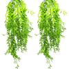 SZXMDKH 2 Pezzi Piante Artificiali da Appeso, Edera Finta in Plastica, Piante Rampicanti Artificiali con Foglie di Salice per Giardino, Balcone, Matrimonio, Camera da Letto Decorazioni Murali Esterne Interne